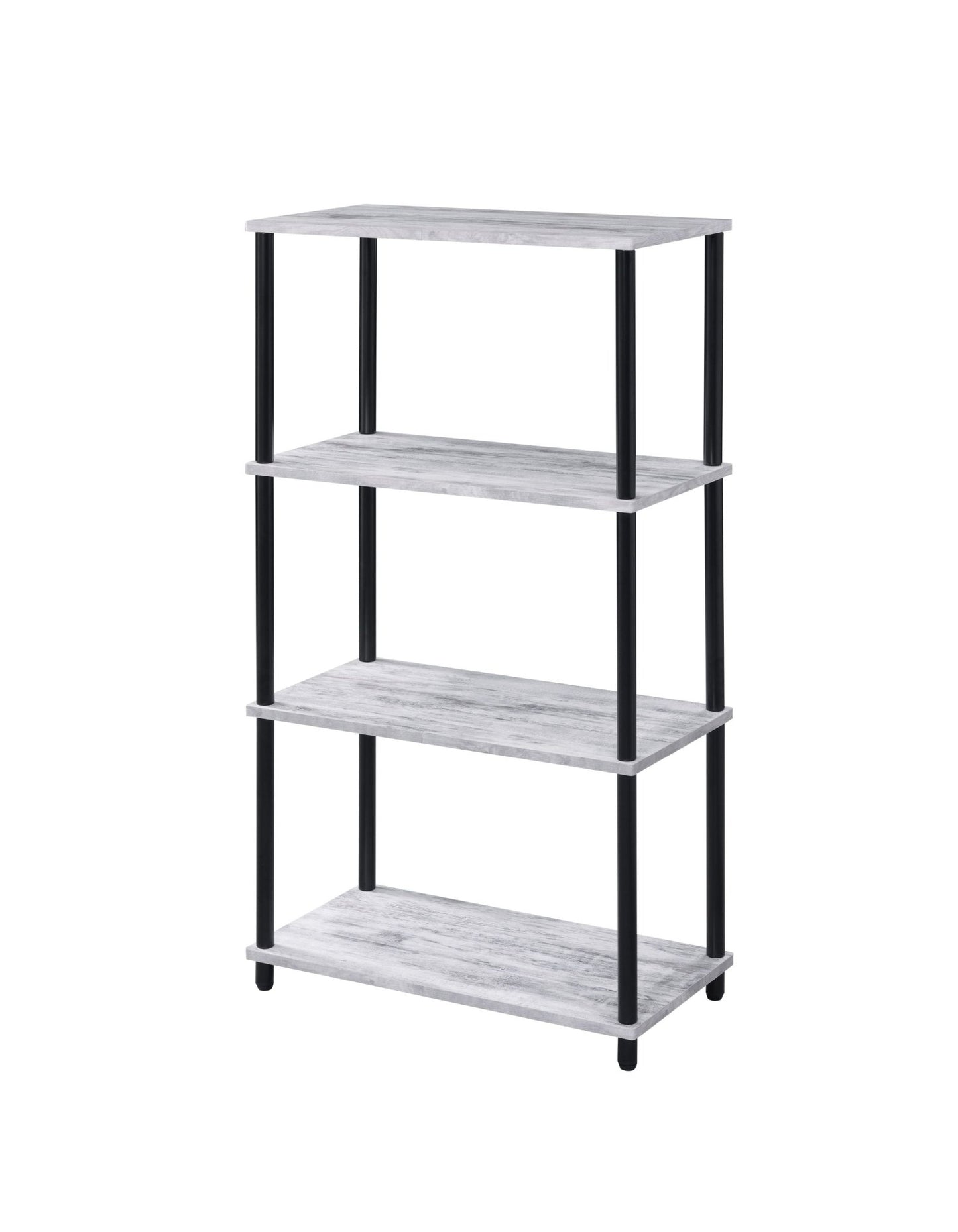 Industrial 4 Shelf Bookcase | Antique White Metal Bookshelf - 1st Choice Furniture Direct