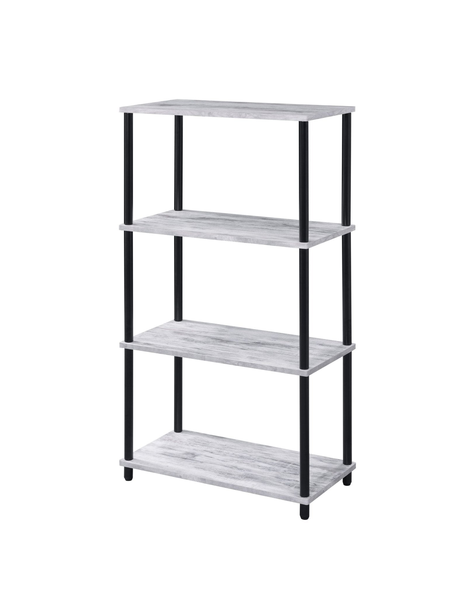Industrial 4 Shelf Bookcase | Antique White Metal Bookshelf - 1st Choice Furniture Direct