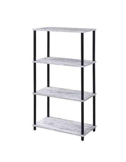 Industrial 4 Shelf Bookcase | Antique White Metal Bookshelf - 1st Choice Furniture Direct
