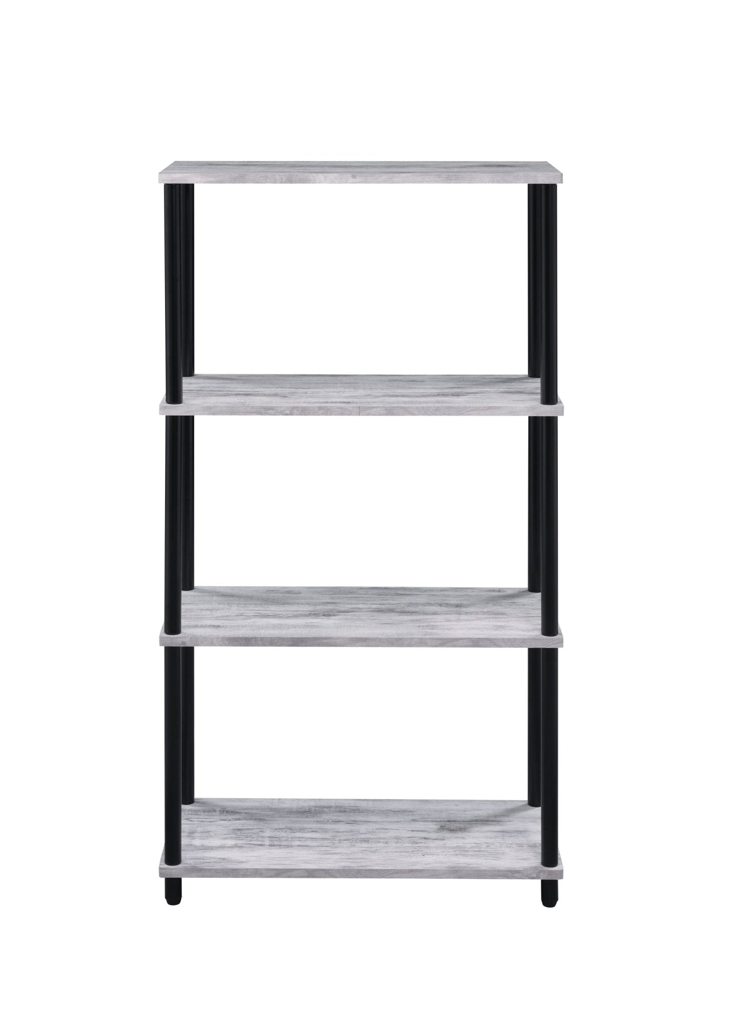 Industrial 4 Shelf Bookcase | Antique White Metal Bookshelf - 1st Choice Furniture Direct