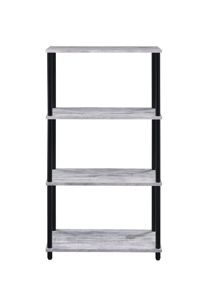 Industrial 4 Shelf Bookcase | Antique White Metal Bookshelf - 1st Choice Furniture Direct