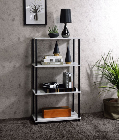 Industrial 4 Shelf Bookcase | Antique White Metal Bookshelf - 1st Choice Furniture Direct