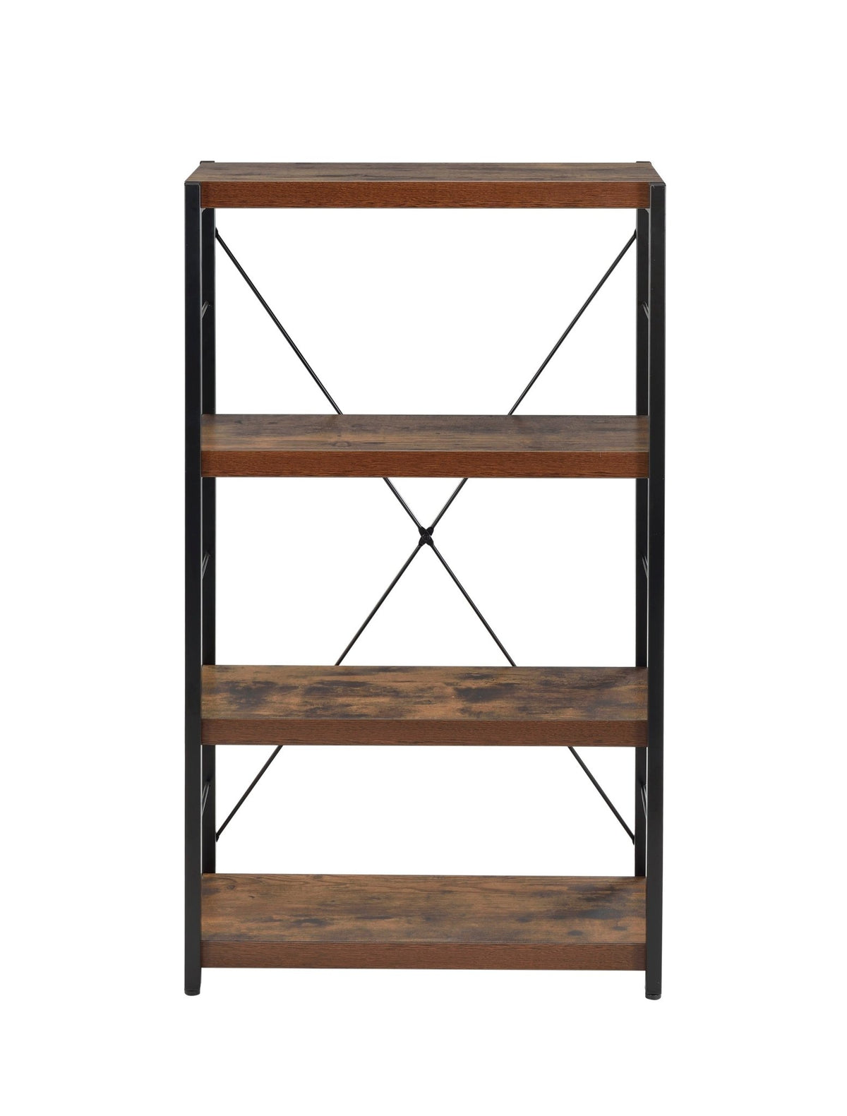Industrial 4-Shelf Bookcase with Weathered Oak Finish - 1st Choice Furniture Direct