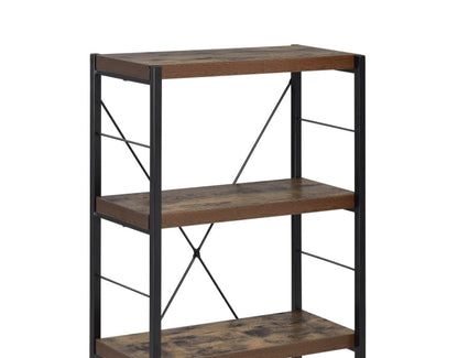 Industrial 4-Shelf Bookcase with Weathered Oak Finish - 1st Choice Furniture Direct
