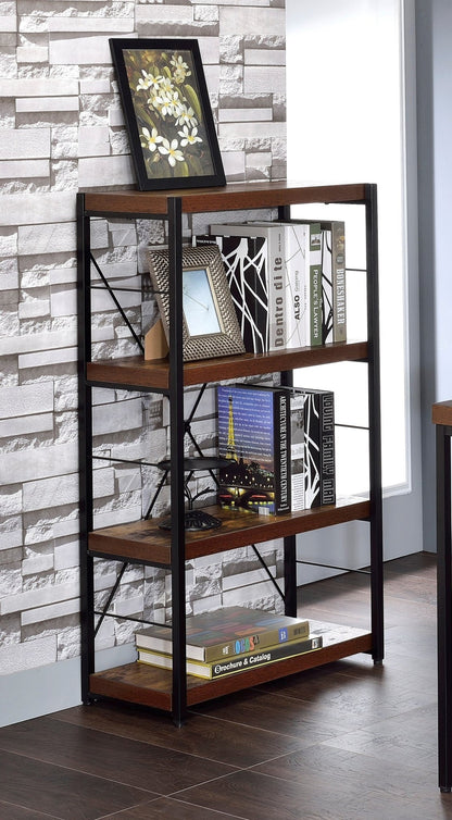 Industrial 4-Shelf Bookcase with Weathered Oak Finish - 1st Choice Furniture Direct