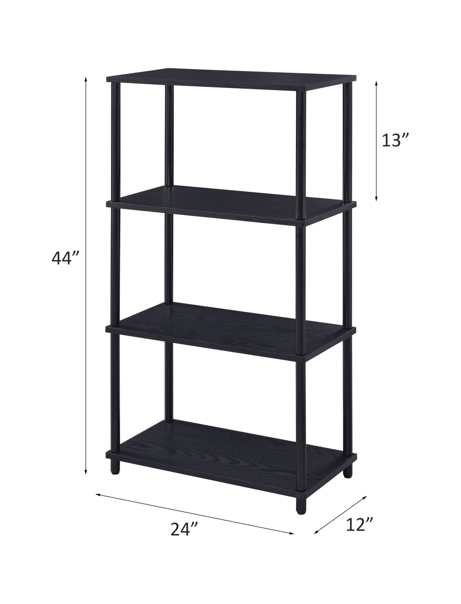 Industrial 4-Tier Bookcase | Metal & Wood Open Bookshelf - 1st Choice Furniture Direct