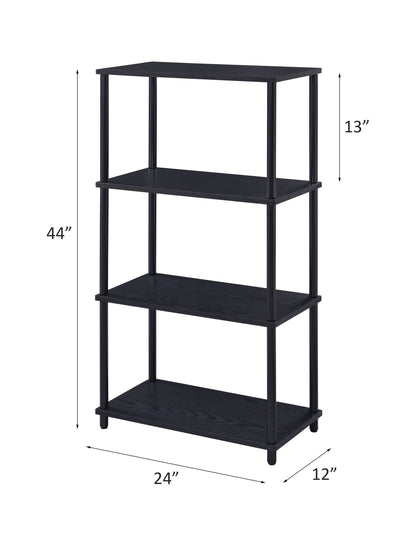 Industrial 4-Tier Bookcase | Metal & Wood Open Bookshelf - 1st Choice Furniture Direct