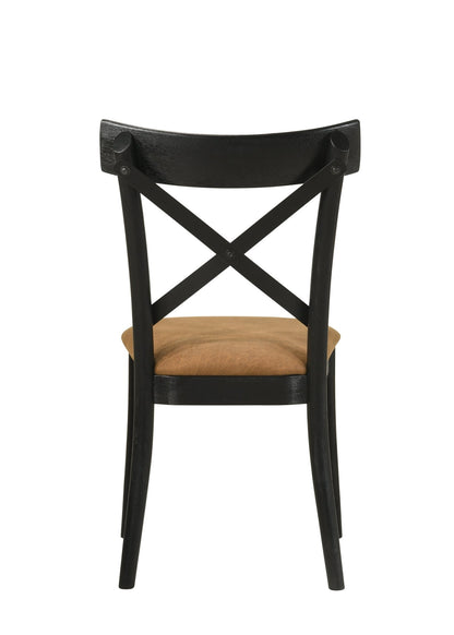 Industrial Dining Chair with Faux Leather Seat and Metal Back - 1st Choice Furniture Direct