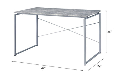 Industrial Faux Concrete Writing Desk with Metal Frame - 1st Choice Furniture Direct
