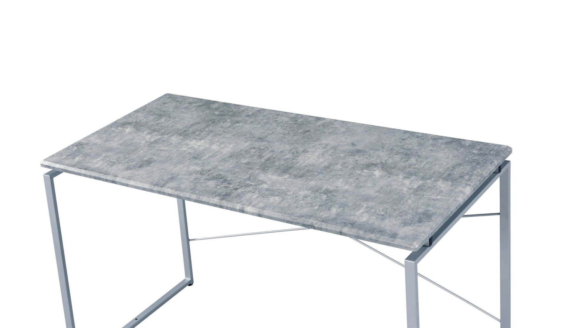 Industrial Faux Concrete Writing Desk with Metal Frame - 1st Choice Furniture Direct