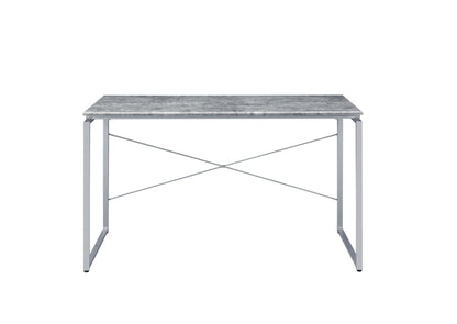 Industrial Faux Concrete Writing Desk with Metal Frame - 1st Choice Furniture Direct