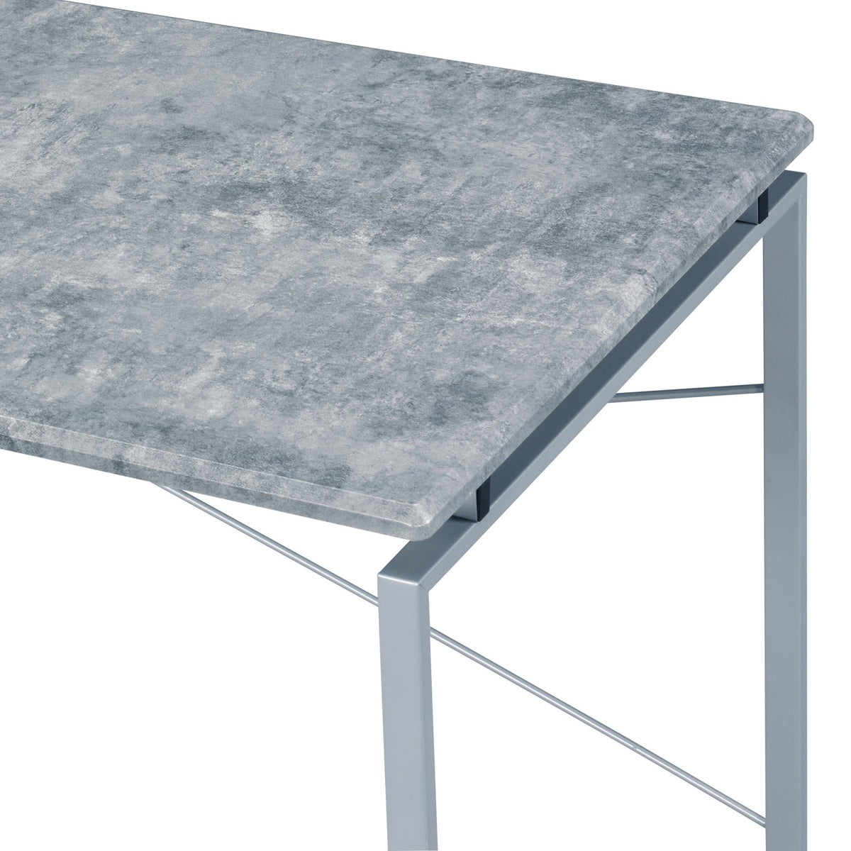 Industrial Faux Concrete Writing Desk with Metal Frame - 1st Choice Furniture Direct