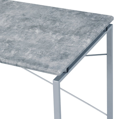 Industrial Faux Concrete Writing Desk with Metal Frame - 1st Choice Furniture Direct