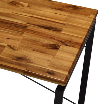 Industrial Solid Wood Writing Desk with Metal Frame - 1st Choice Furniture Direct