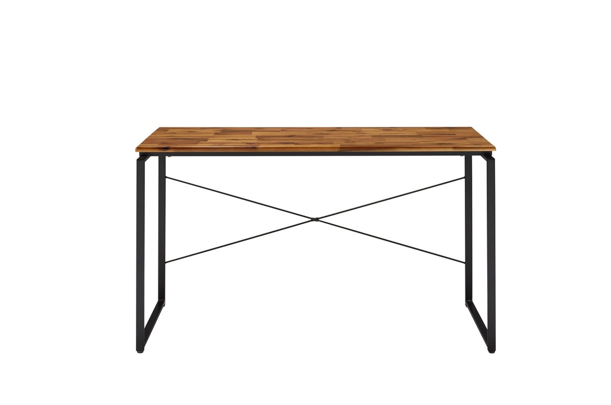 Industrial Solid Wood Writing Desk with Metal Frame - 1st Choice Furniture Direct