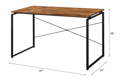 Industrial Solid Wood Writing Desk with Metal Frame - 1st Choice Furniture Direct