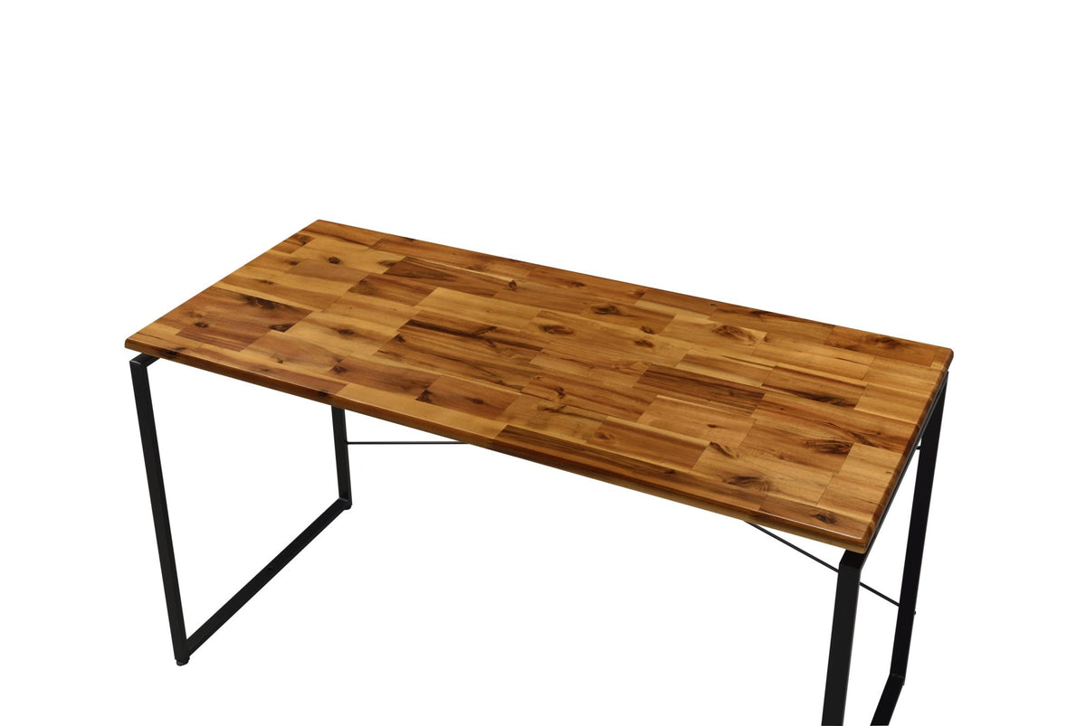 Industrial Solid Wood Writing Desk with Metal Frame - 1st Choice Furniture Direct