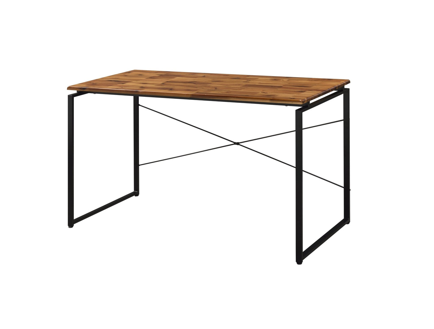Industrial Solid Wood Writing Desk with Metal Frame - 1st Choice Furniture Direct