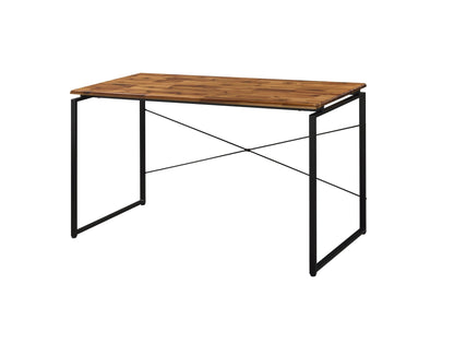 Industrial Solid Wood Writing Desk with Metal Frame - 1st Choice Furniture Direct