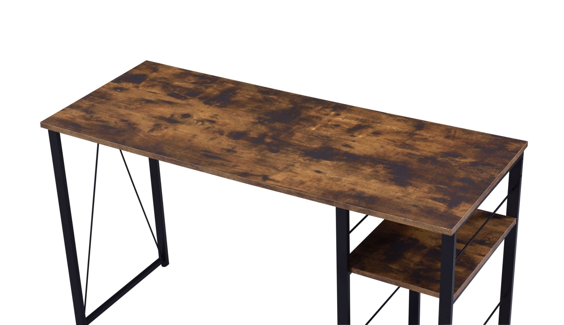 Industrial Writing Desk with 2-Tier Storage Shelves - 1st Choice Furniture Direct