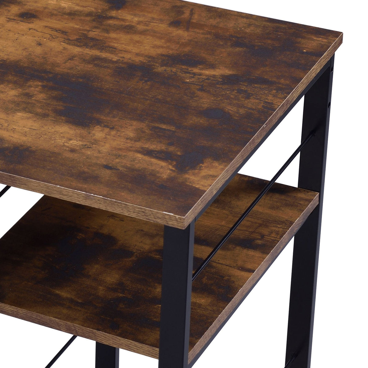 Industrial Writing Desk with 2-Tier Storage Shelves - 1st Choice Furniture Direct
