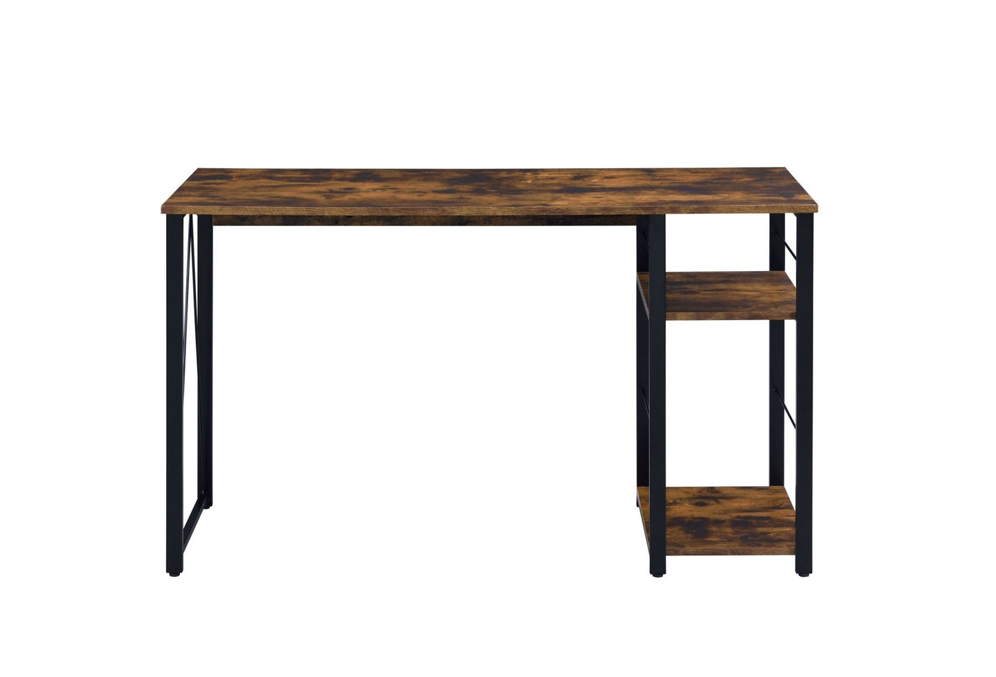 Industrial Writing Desk with 2-Tier Storage Shelves - 1st Choice Furniture Direct