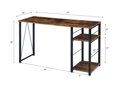 Industrial Writing Desk with 2-Tier Storage Shelves - 1st Choice Furniture Direct