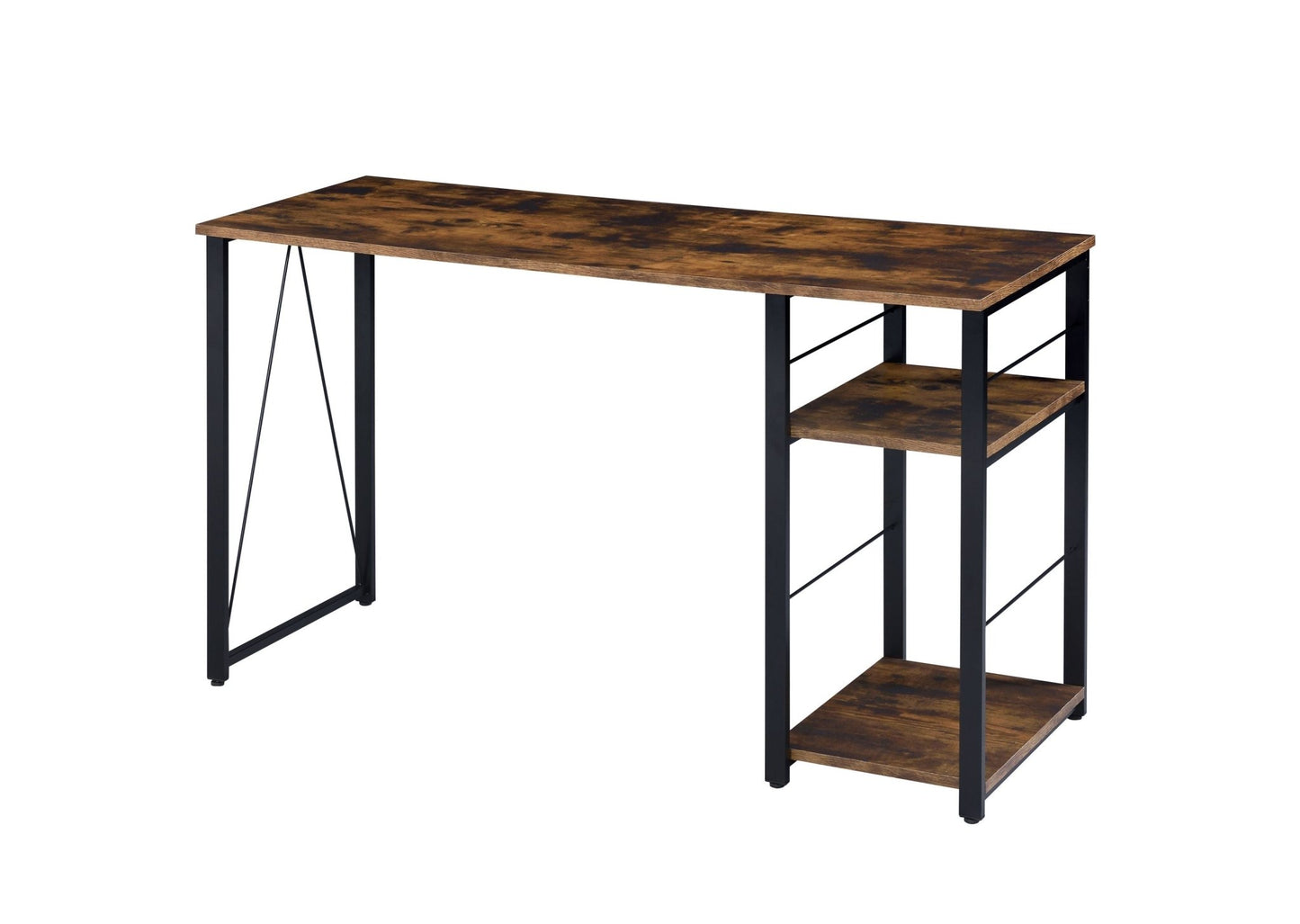 Industrial Writing Desk with 2-Tier Storage Shelves - 1st Choice Furniture Direct