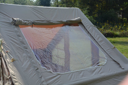 Inflatable Camping Tent Easy Setup 4 Season Glamping Tent with High Performance Inflatable Structure 4 - 6 Persons Waterproof Windproof Outdoor Self - Supporting Blow up Tent Air Tent Portable House Beige - 1st Choice Furniture Direct