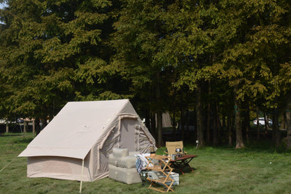 Inflatable Camping Tent Easy Setup 4 Season Glamping Tent with High Performance Inflatable Structure 4 - 6 Persons Waterproof Windproof Outdoor Self - Supporting Blow up Tent Air Tent Portable House Beige - 1st Choice Furniture Direct