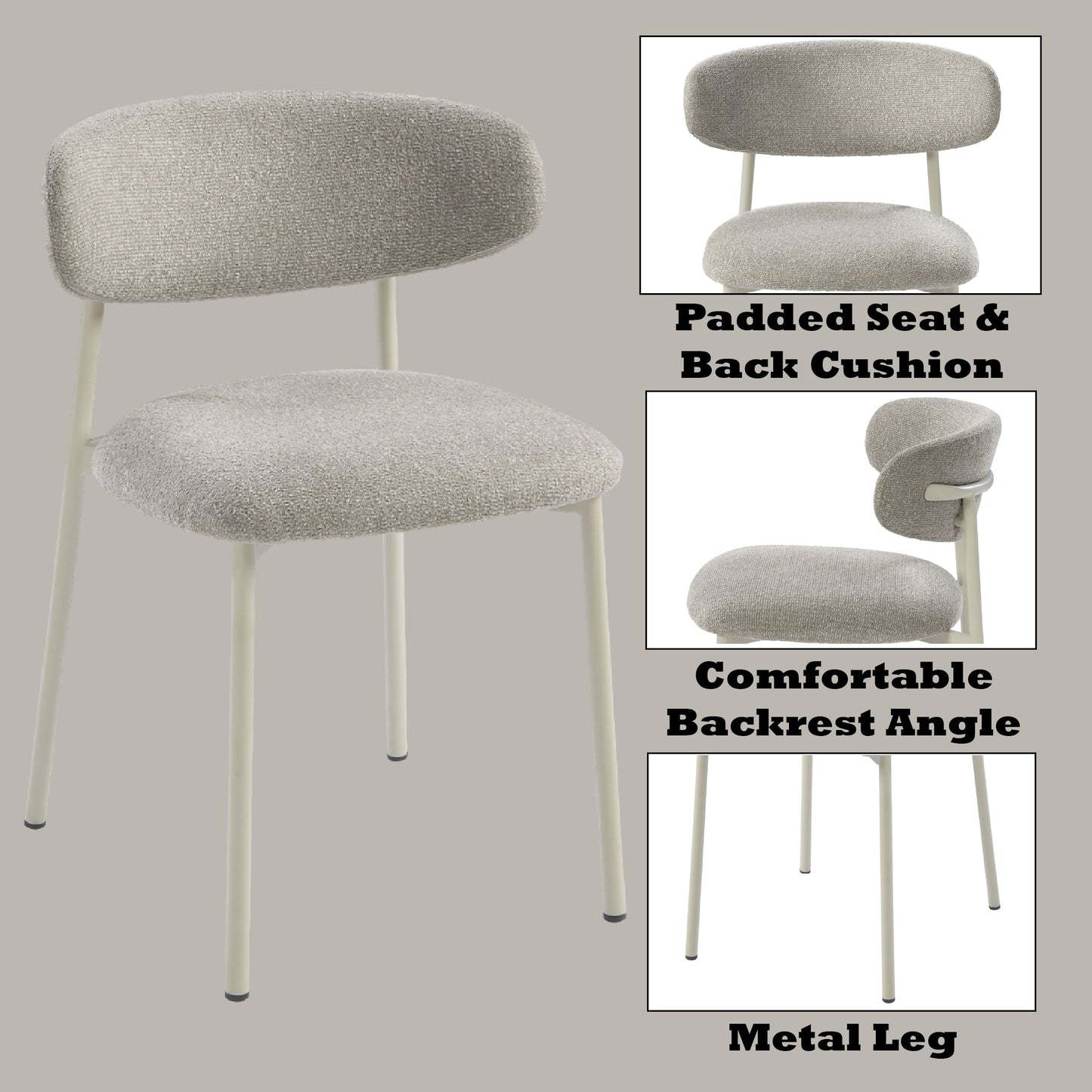 Ingram Gray Finish Side Chair (Set of 2) - 1st Choice Furniture Direct