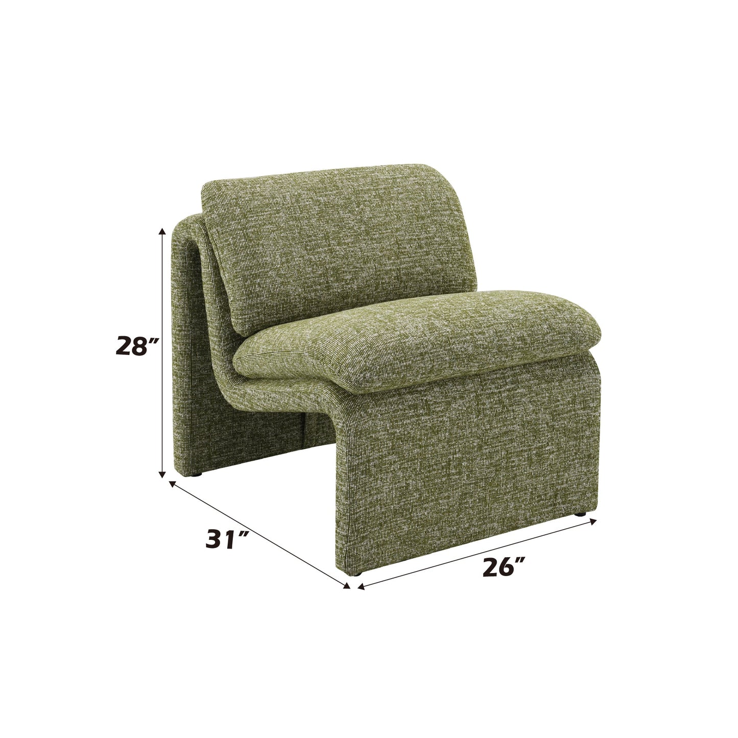 Innovative Elegance Jaeda Accent Chair in Curved Shape - 1st Choice Furniture Direct
