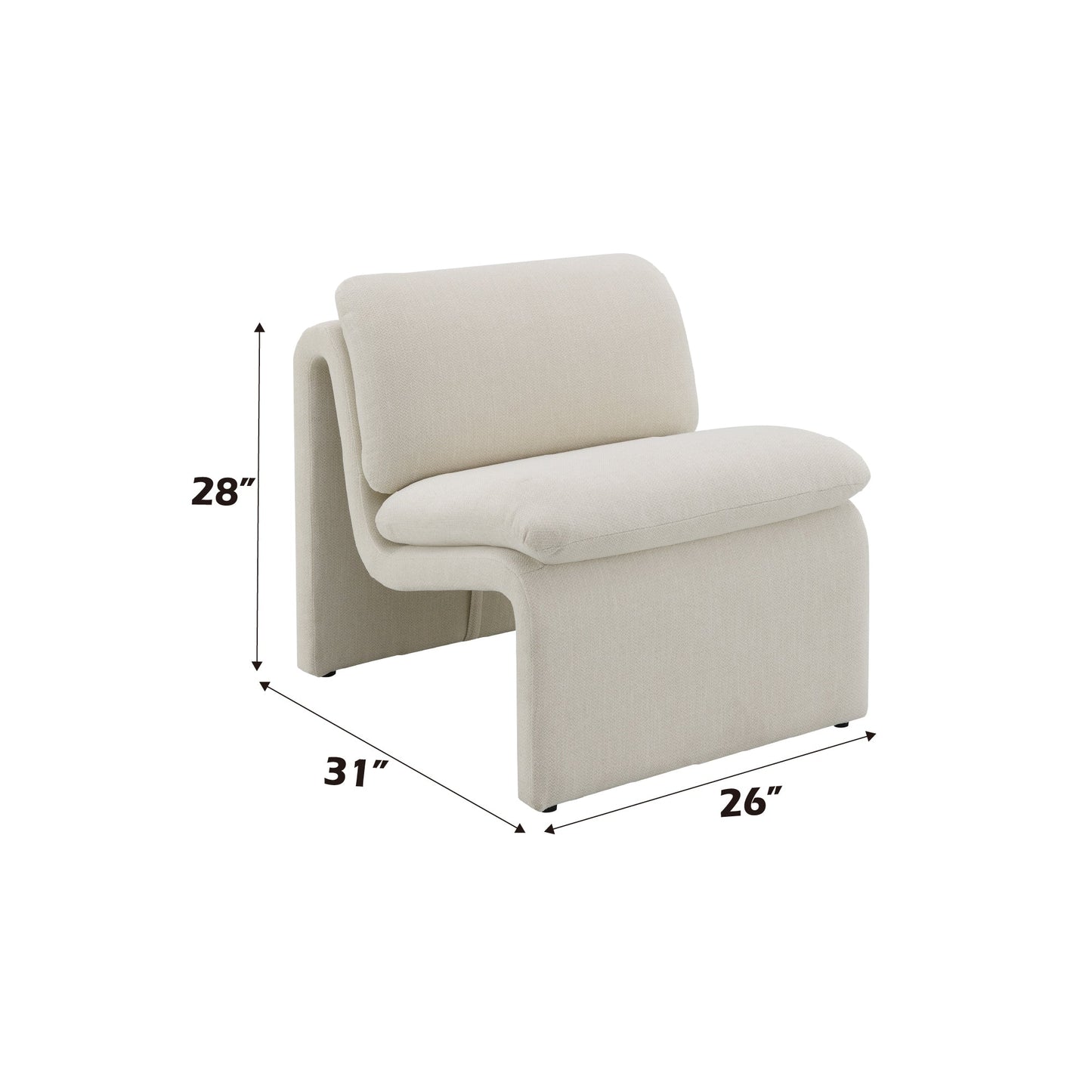 Innovative Elegance Jaeda Accent Chair in Curved Shape - 1st Choice Furniture Direct
