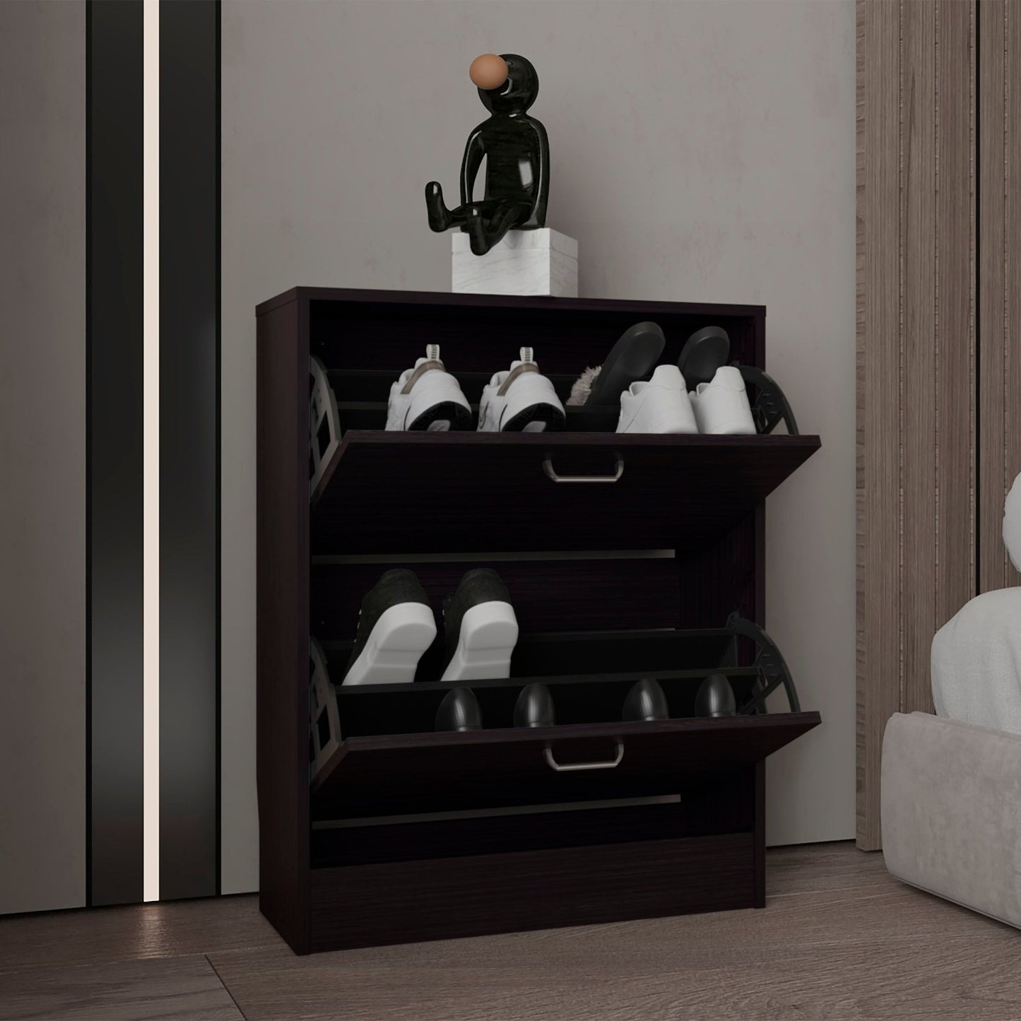 Inola Two - Door Shoe Rack Cabinet With Adjustable Shelves, Modern Storage Organizer - 1st Choice Furniture Direct