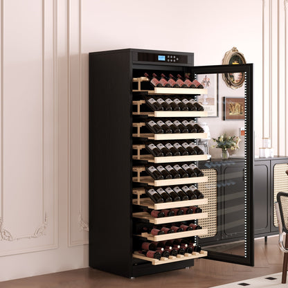 Intelligent Temperature-Controlled Multi-Tiered Black Grape Wine Cabinet - 1st Choice Furniture Direct