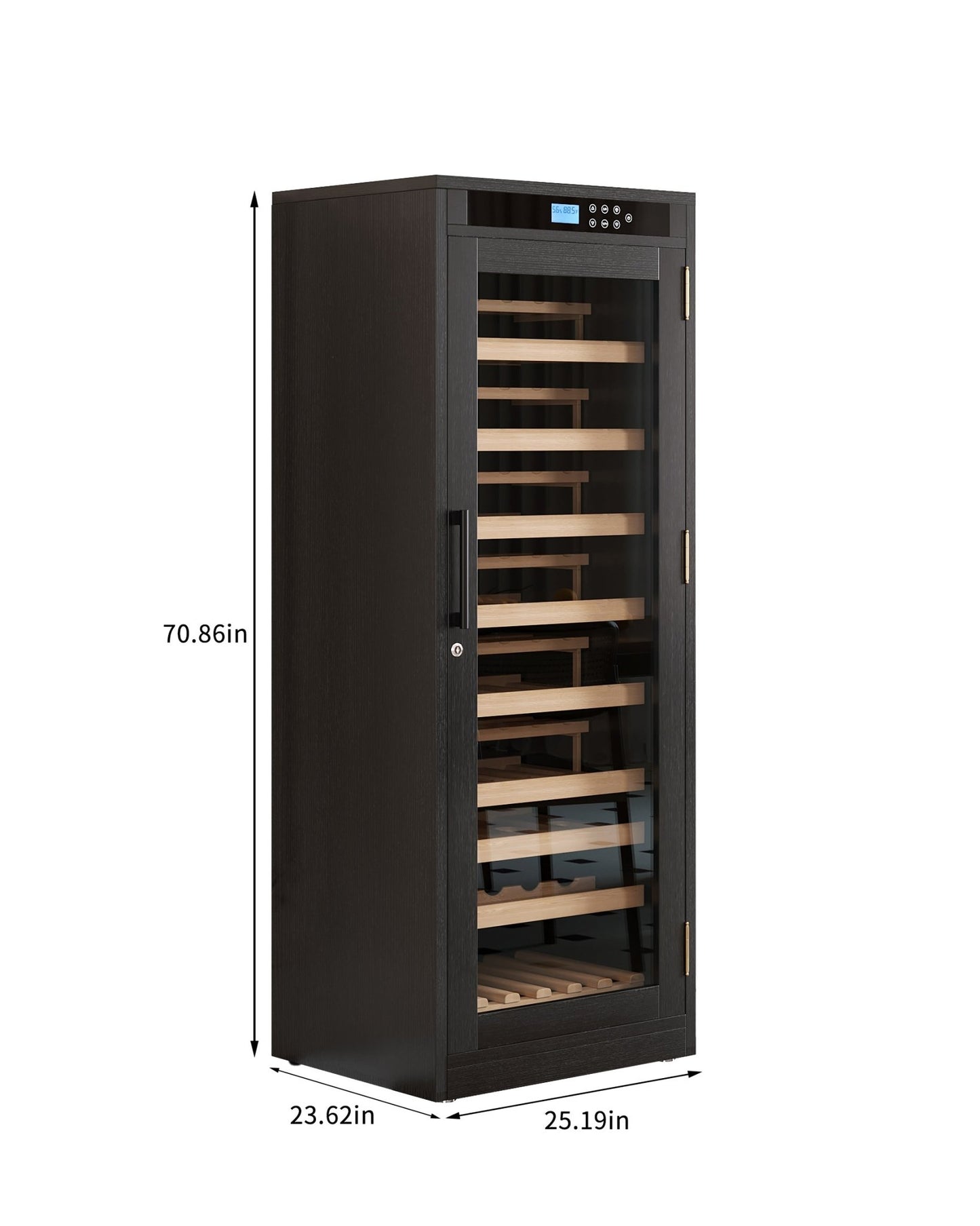 Intelligent Temperature-Controlled Multi-Tiered Black Grape Wine Cabinet - 1st Choice Furniture Direct