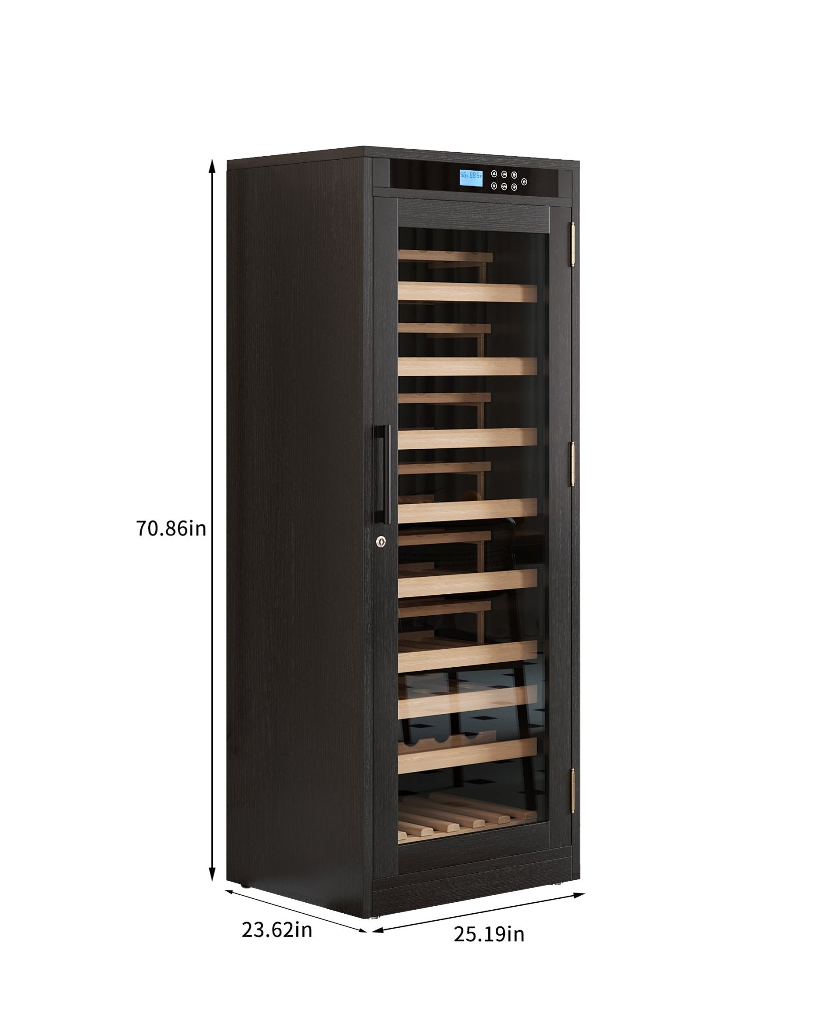 Intelligent Temperature-Controlled Multi-Tiered Black Grape Wine Cabinet - 1st Choice Furniture Direct