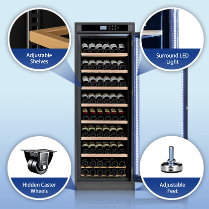 Intelligent Temperature-Controlled Multi-Tiered Black Grape Wine Cabinet - 1st Choice Furniture Direct