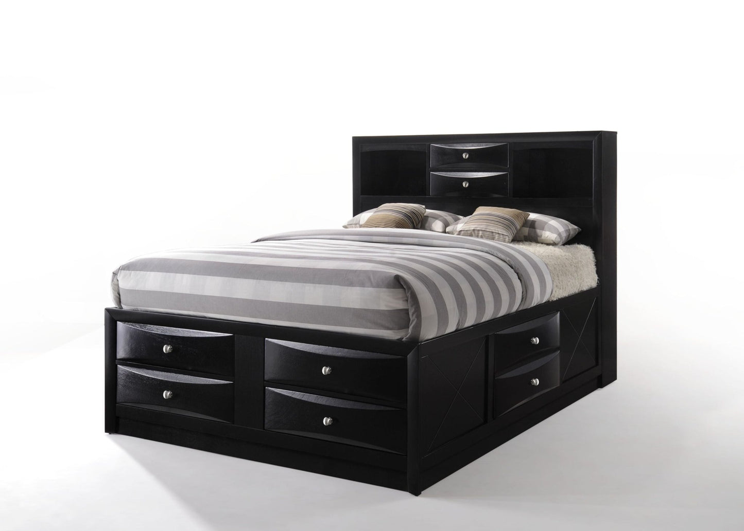 Ireland Black Finish EK Bed W/Storage - 1st Choice Furniture Direct
