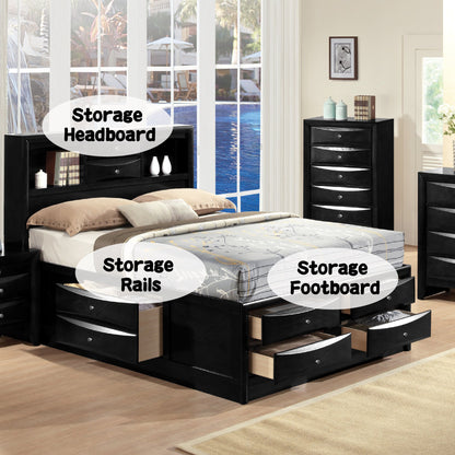 Ireland Black Finish EK Bed W/Storage - 1st Choice Furniture Direct