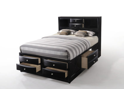 Ireland Black Finish EK Bed W/Storage - 1st Choice Furniture Direct