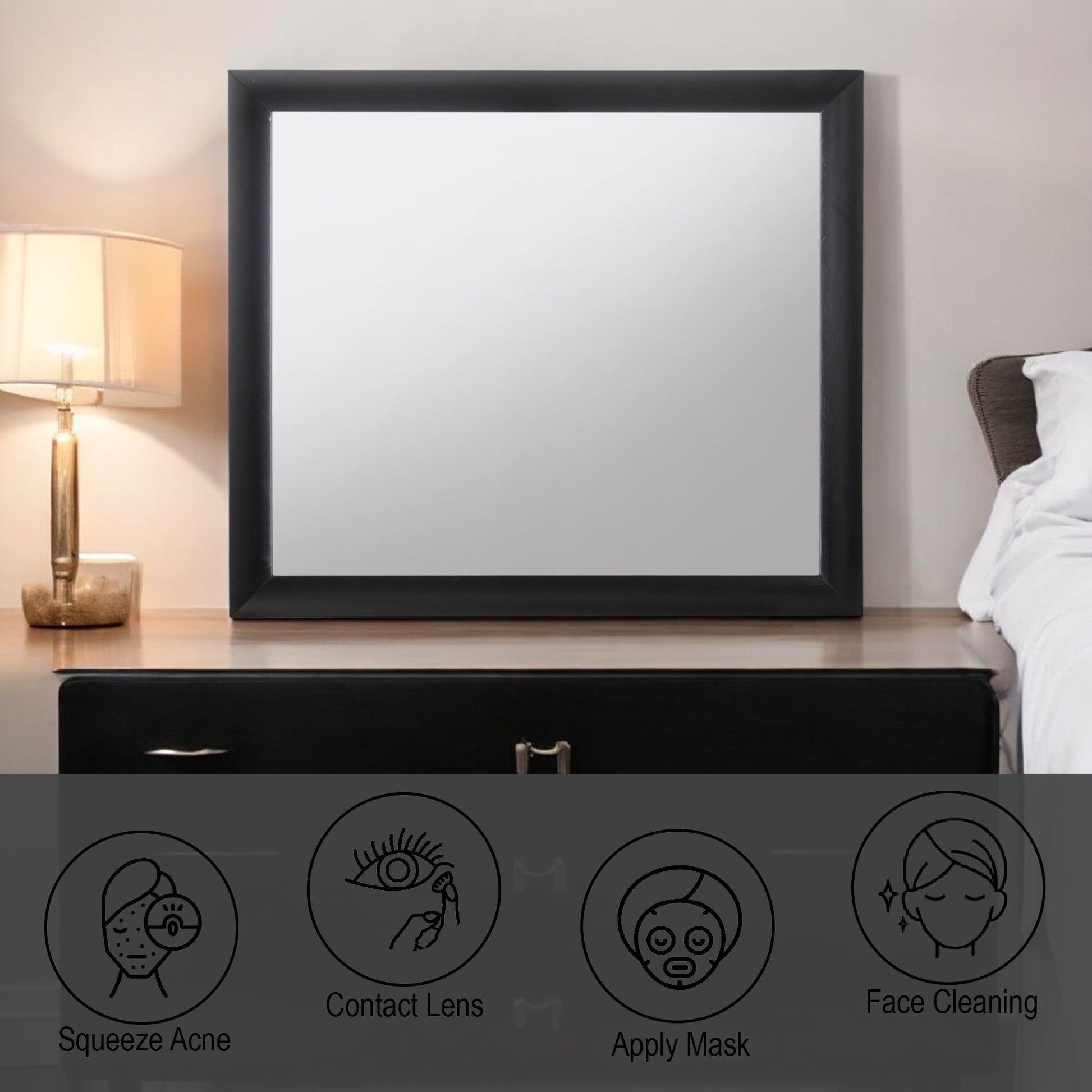 Ireland Black Finish Mirror - 1st Choice Furniture Direct