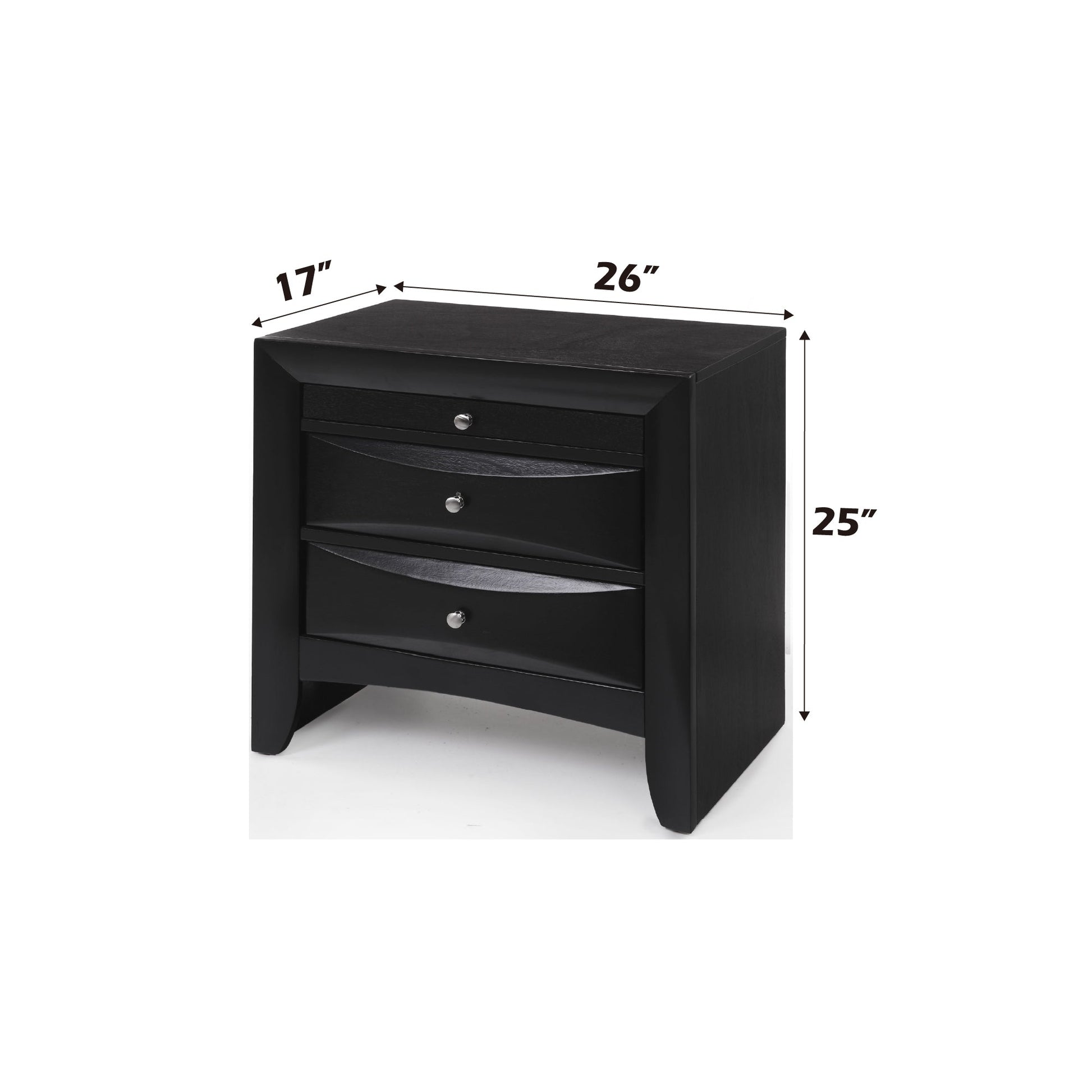 Ireland Black Finish Nightstand - 1st Choice Furniture Direct