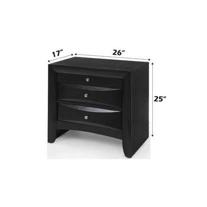 Ireland Black Finish Nightstand - 1st Choice Furniture Direct