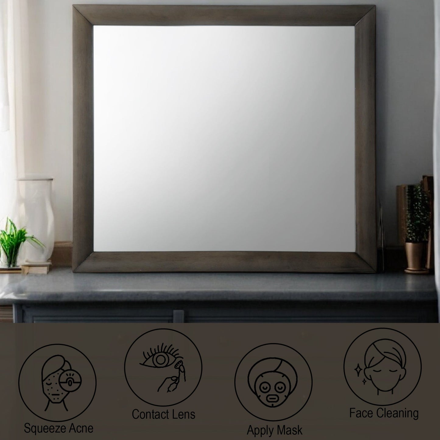 Ireland Gray Oak Finish Mirror - 1st Choice Furniture Direct
