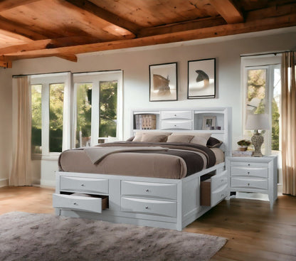 Ireland White Finish Queen Bed W/Storage - 1st Choice Furniture Direct