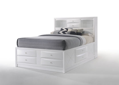 Ireland White Finish Queen Bed W/Storage - 1st Choice Furniture Direct