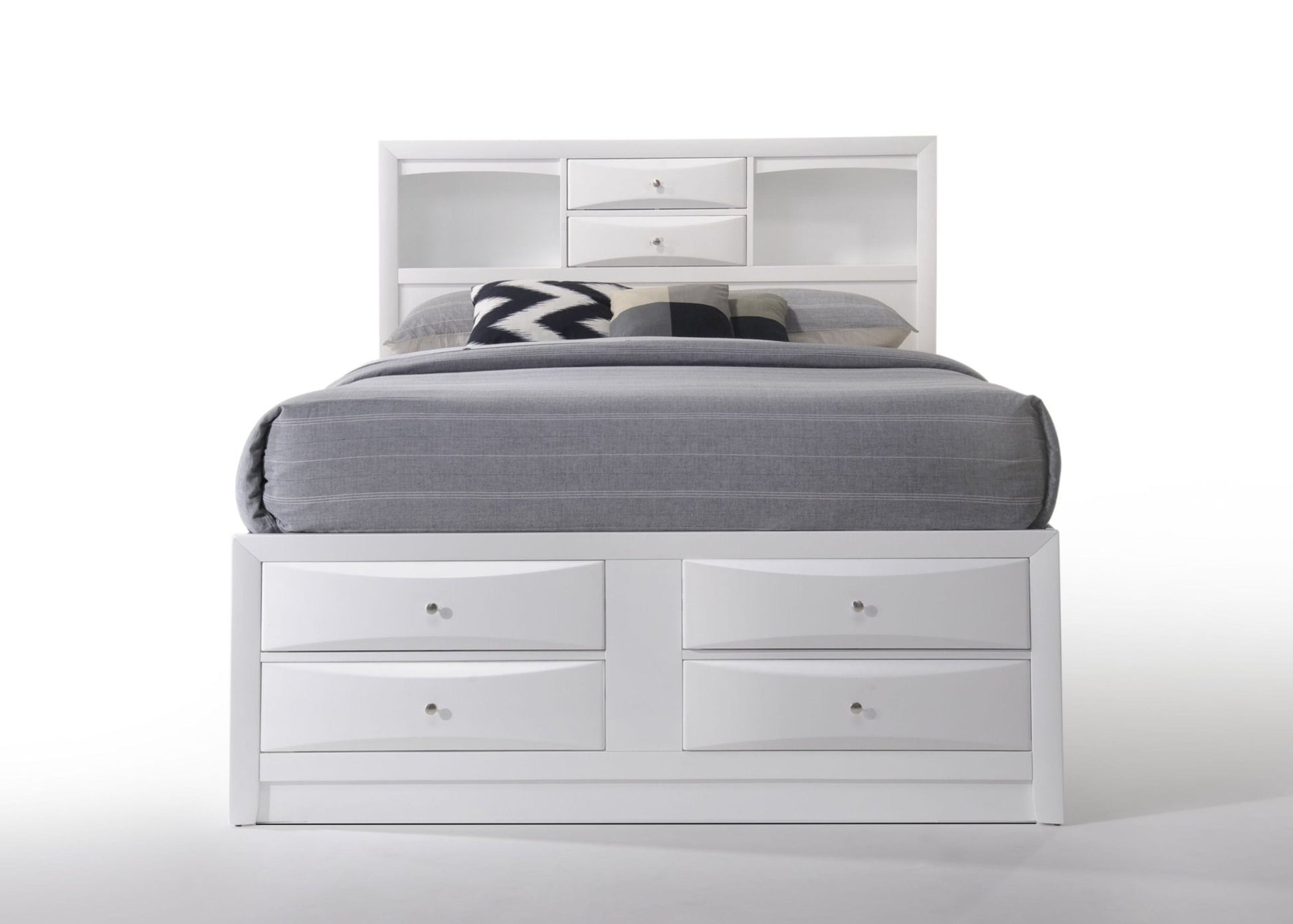 Ireland White Finish Queen Bed W/Storage - 1st Choice Furniture Direct