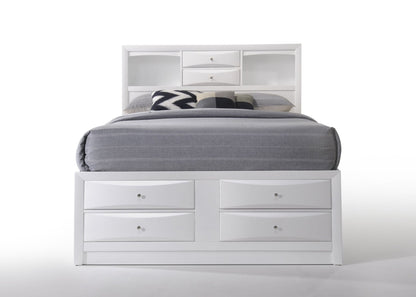 Ireland White Finish Queen Bed W/Storage - 1st Choice Furniture Direct