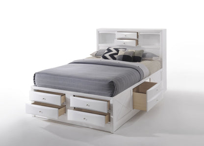 Ireland White Finish Queen Bed W/Storage - 1st Choice Furniture Direct